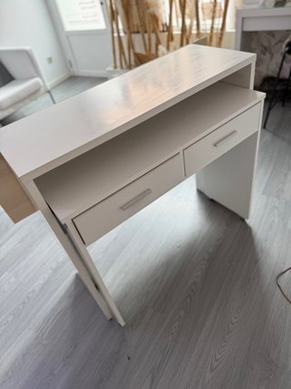 Mostrador/Escritorio Extensible Madera y Blanco