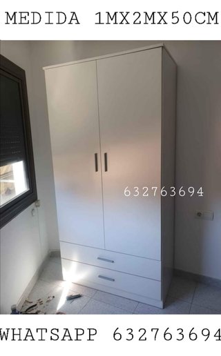 Armario de madera 1m x 2m x 50cm
