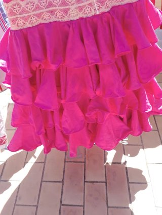 Traje de Flamenco Niña Rosa Talla L