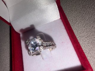 Anillo Plata Blanco Efecto Oro Blanco