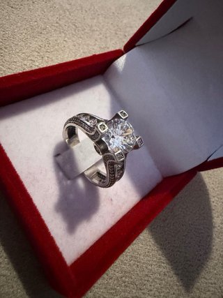 Anillo Plata Blanco Efecto Oro Blanco