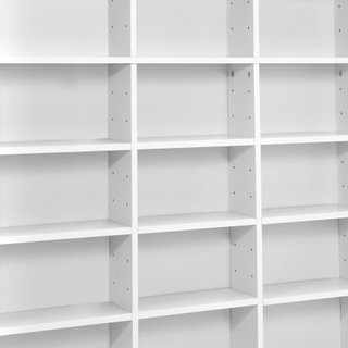Estantería para DVD-CD, baldas ajustables, 180 x 102 x 23,5 cm, blanco