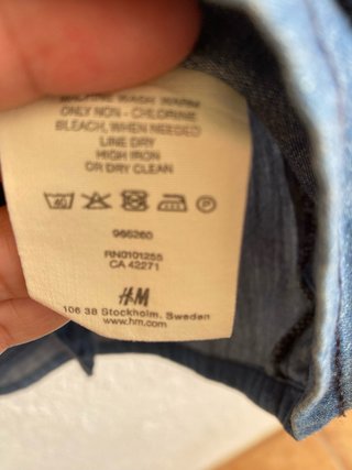 Camisa vaquera H&M manga corta talla 34