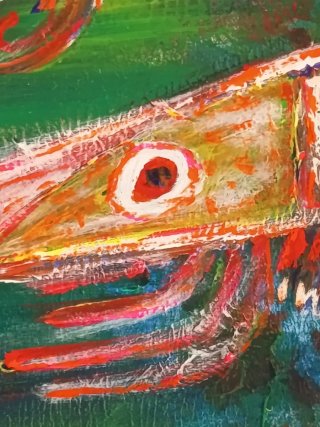 Pintura de gamba y estrellas de mar