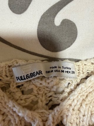 Top tirantes crochet beige talla única