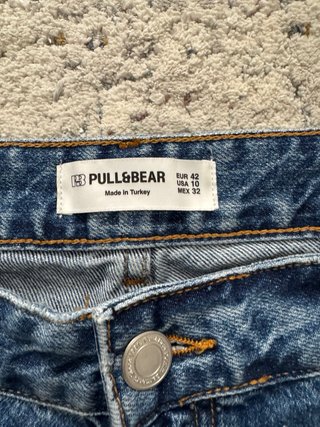 Pull&Bear Jeans Anchos Azules con Brillos