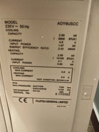 Aire Acondicionado Fujitsu Blanco