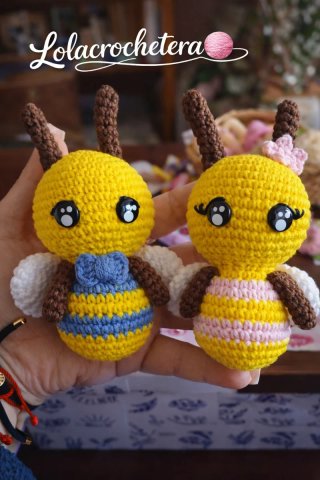 Llavero  Abejas Amigurumi Tejidas a Mano