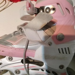 Patines en línea niña rosa y plateado talla 31-33