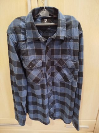 Camisa a cuadros azul y negra Talla L