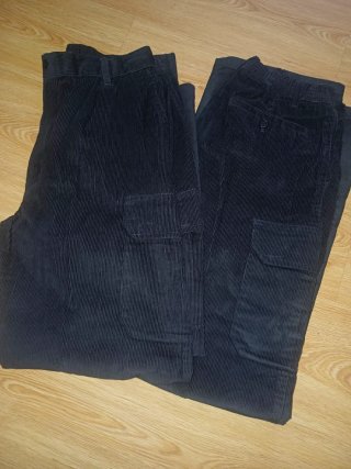 2 Pantalones Pana Trabajo Velilla azul marino.