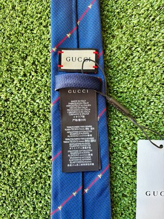 Corbata Gucci Azul Marino Abejas