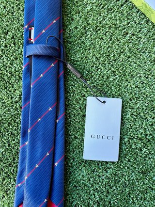 Corbata Gucci Azul Marino Abejas