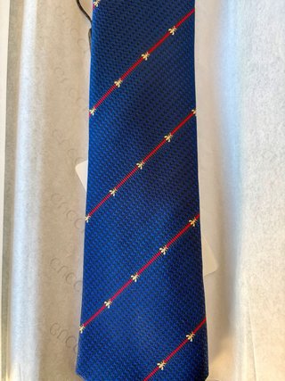 Corbata Gucci Azul Marino Abejas
