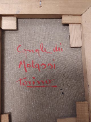 Dipinto ad olio su tela di uno scorcio Torinese