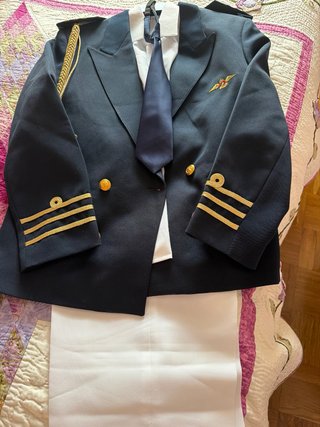 Traje Almirante Niño Azul y Blanco y corbata azul