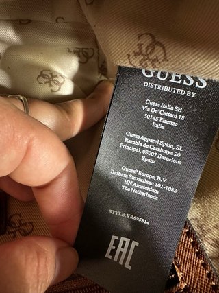 Bolso Guess Mini Marrón Asa Dorada Original
