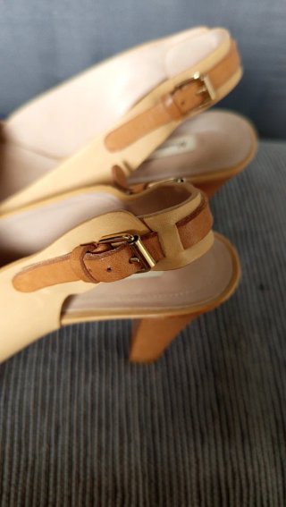 Sandalias Massimo Dutti Beige y Azul