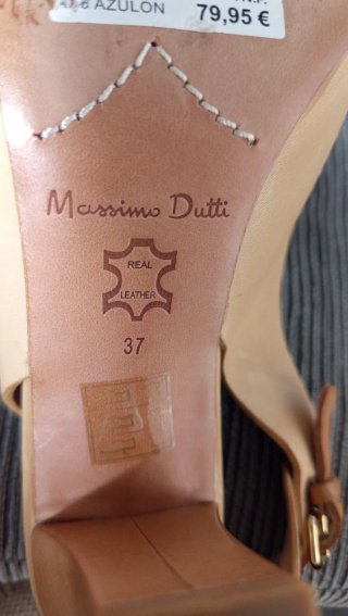 Sandalias Massimo Dutti Beige y Azul