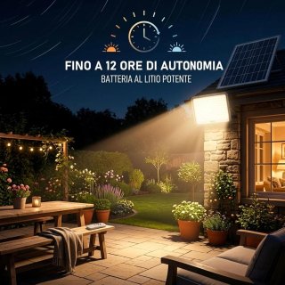 Faro LED Solare 5000W IP66 320 Led Con Telecomando