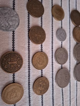 Collezione di monete antiche di pesetas
