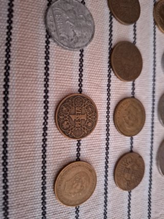 Collezione di monete antiche di pesetas