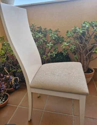4 Sillas Comedor Madera Blanca Rota