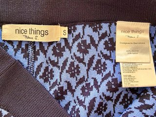 Pantalón de punto estampado azul