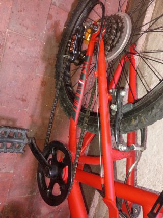 Bicicleta da montagna rossa per minori di età