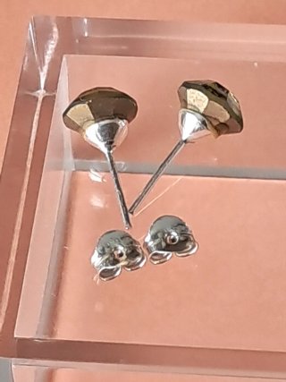 Pendientes Plata Cristal Facetado Verde