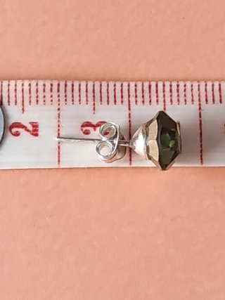 Pendientes Plata Cristal Facetado Verde