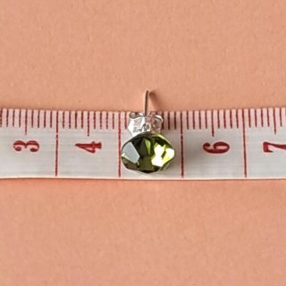 Pendientes Plata Cristal Facetado Verde