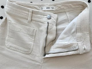 Pantalón culotte pana blanco