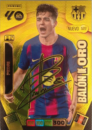 Carta Panini Pedri Balón de Oro Autógrafo