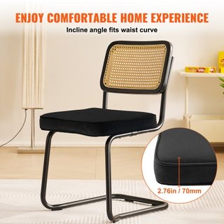 Sillas de Rattan, Juego de 2, Silla de Comedor de Estilo Moderno de Mediados de Siglo, Silla de Acento de Terciopelo Tapizada con Respaldo de Rattan, Silla de Comedor Retro para Sala de Estar, Dor...