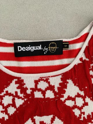 Jersey fino Desigual rojo y blanco