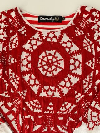 Jersey fino Desigual rojo y blanco