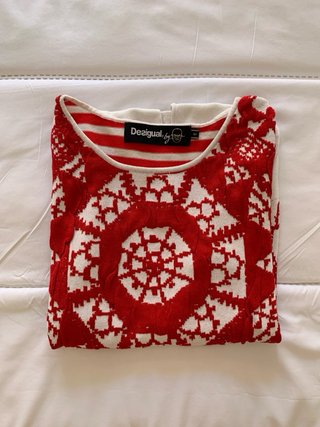 Jersey fino Desigual rojo y blanco