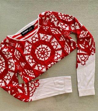 Jersey fino Desigual rojo y blanco