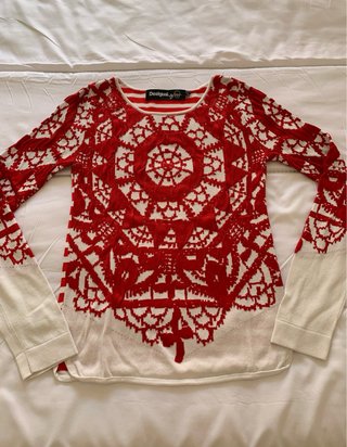 Jersey fino Desigual rojo y blanco