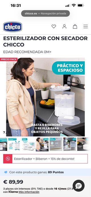 Esterilizador y secador Chicco