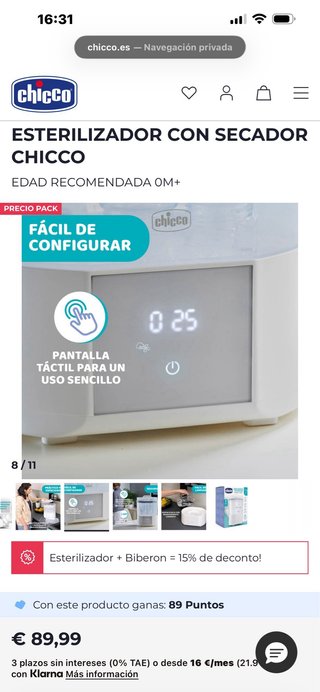 Esterilizador y secador Chicco