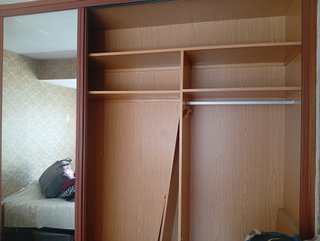 Armario empotrado madera y cristal