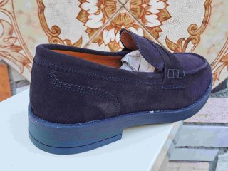 Mocassini uomo pelle blu italy