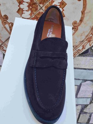 Mocassini uomo pelle blu italy