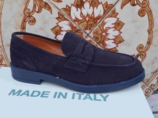 Mocassini uomo pelle blu italy