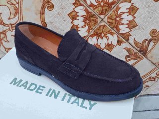 Mocassini uomo pelle blu italy