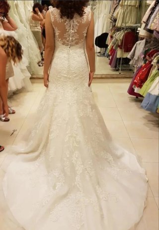 Vestido de Novia con encaje de color Blanco