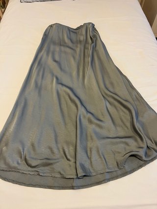 Falda larga fluida gris perla