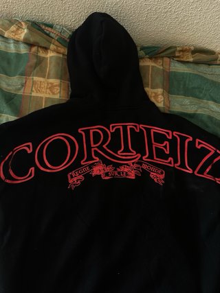 Sudadera Corteiz Negra con Cremallera